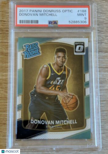 2017 Panini Donruss Optic Donovan Mitchell #188 Base Set PSA 9
