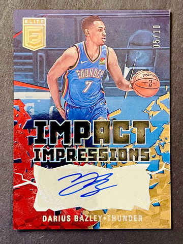 Darius Bazley 2021-22 Donruss Elite Impact Impressions Asia Red & Gold Auto /10 SSP