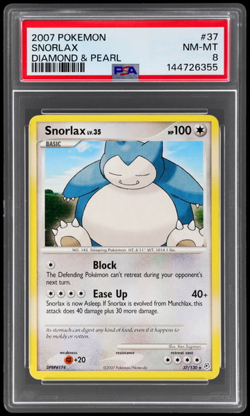 2007 Pokemon Diamond And Pearl Snorlax PSA 8