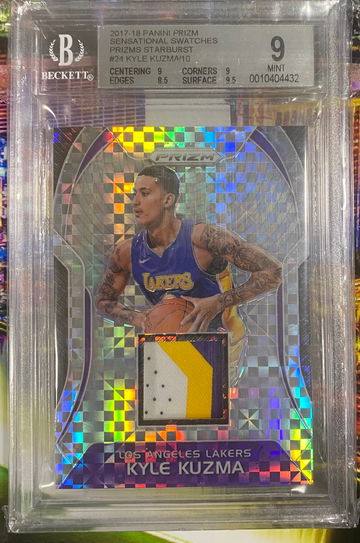 2017 prizm sensational swatches prime starburst /10 #24 Kyle kuzma 9 mint