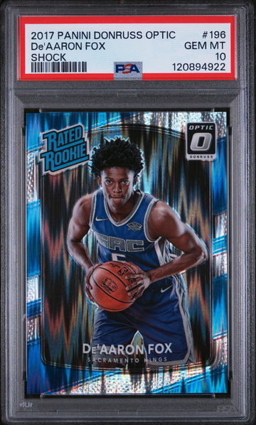2017 Panini Donruss Optic Shock De'Aaron Fox #196 RC PSA 10