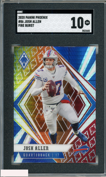 2020 PANINI PHOENIX JOSH ALLEN #86 FIRE BURST SGC 10 GM
