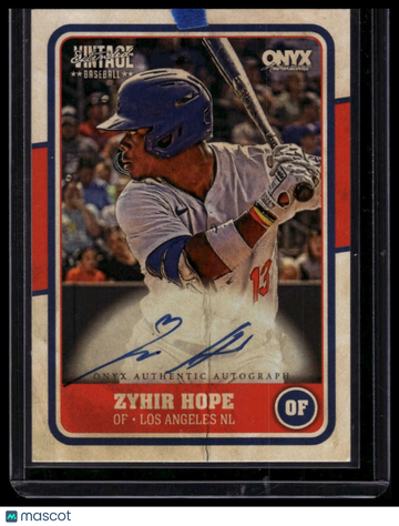 2025 Onyx Vintage Extended Zyhir Hope #VAZYHO Autographs AU