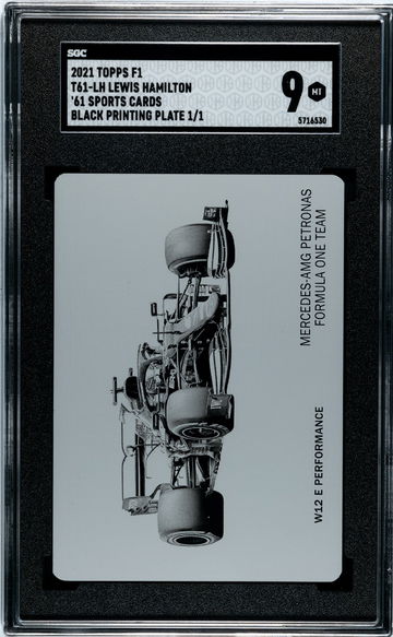 2021 Topps Chrome Lewis Hamilton 1961 Black Printing Plate 1/1 F1 Formula 1 