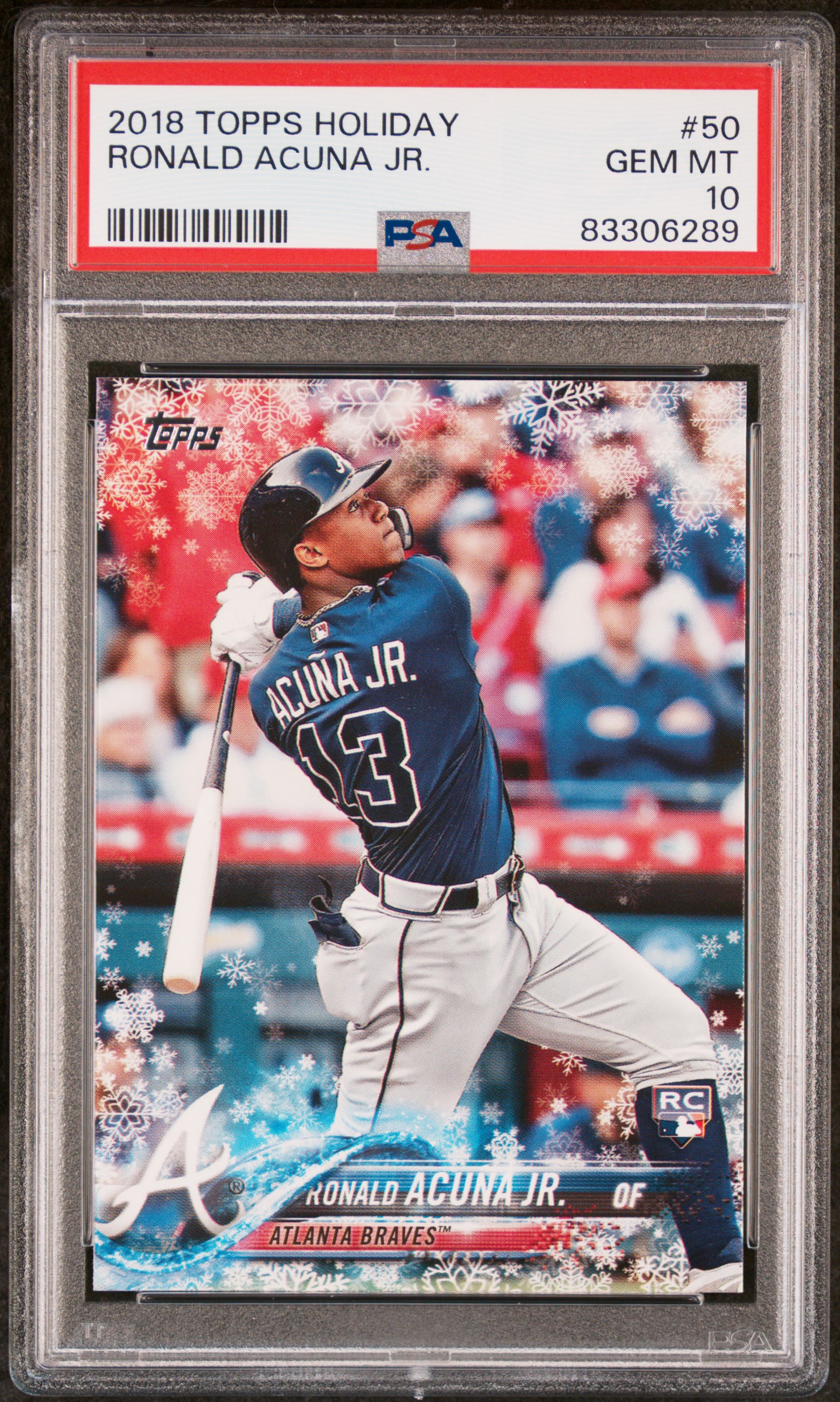 2018 Topps Holiday Ronald Acuna JR. #50 PSA 10