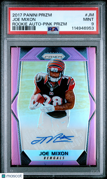 2017 Panini Prizm Rookie Autographs Joe Mixon #JM Pink PSA 9