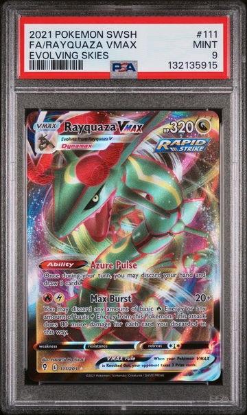 2021 Pokemon Sword and Shield Evolving Skies Rayquaza Vmax #111 PSA 9