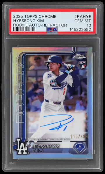 2025 Topps Chrome Hyeseong Kim Rookie Autograph Refractor PSA 10
