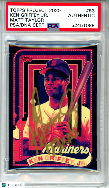 2020 Topps Project 2020 Ken Griffey JR. #53 Matt Taylor /1 PSA A Auto Authentic