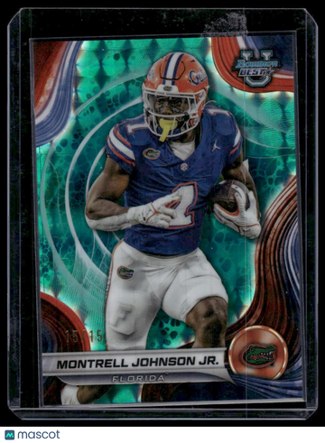 2024 Bowman University Best Montrell Johnson Jr. #53 Teal Geometric Refractor SN