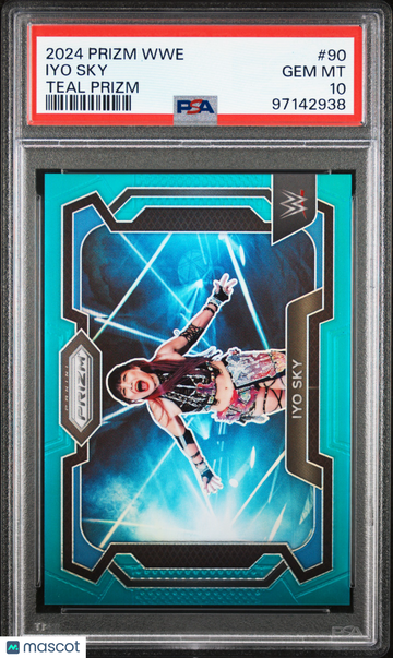 2024 Panini Prizm WWE Iyo Sky #90 Teal /49 PSA 10