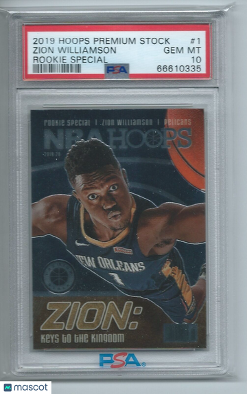 2019 Panini Hoops Premium Stock Rookie Special Zion Williamson #1 PSA 10