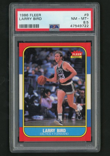 1986 Fleer #9 Larry Bird PSA 8