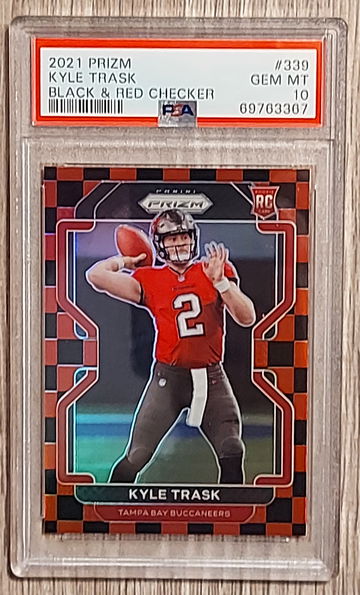 2021 Prizm Kyle Trask Black and Red Checker PSA 10