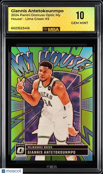 2024 Panini Donruss Optic My House! Giannis Antetokounmpo #5 Lime Green MBA 10