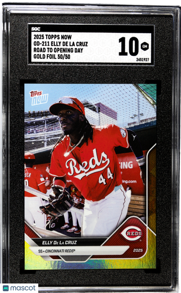 2025 Topps Now Elly De La Cruz #OD-211 Road Opening Day Gold Foil SGC 10