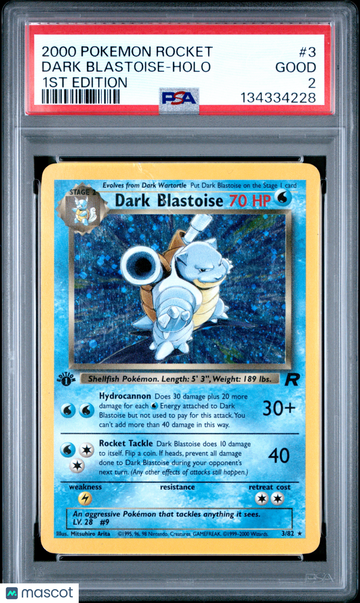 2000 Pokemon Rocket Dark Blastoise Holo 1st Edition PSA 2 #3