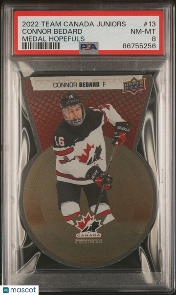 2022 Upper Deck Team Canada Juniors Medal Hopefuls Connor Bedard PSA 8 #MH-13