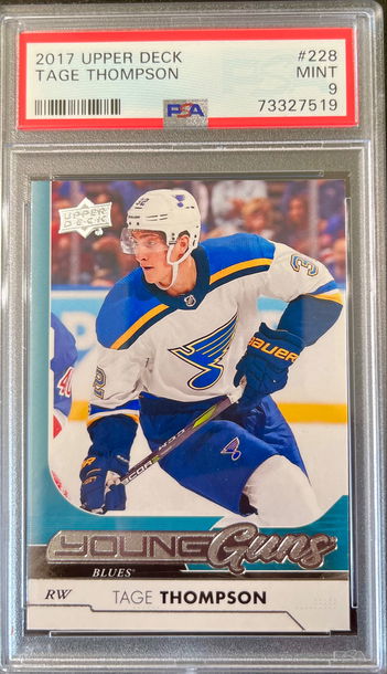 Tage Thompson Young Gun Rookie PSA 9
