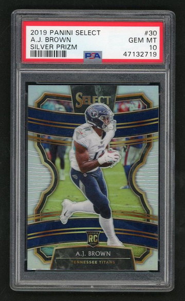 2019 Panini Select Concourse Silver Prizm A.J. Brown #30 PSA 10