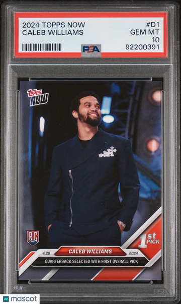 2024 Topps Now Caleb Williams #D1 Rookie PSA 10