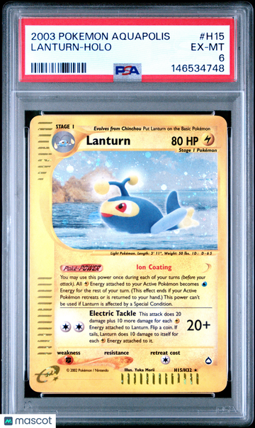 2003 Pokemon Aquapolis Lanturn Holo PSA 6 #H15
