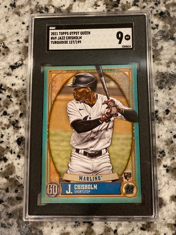 2021 Topps Gypsy Queen Jazz Chisholm Turquoise 127/199 SGC 9
