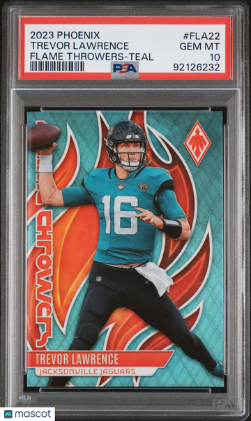 2023 Panini Phoenix Flame Throwers Trevor Lawrence #FLA22 Teal PSA 10