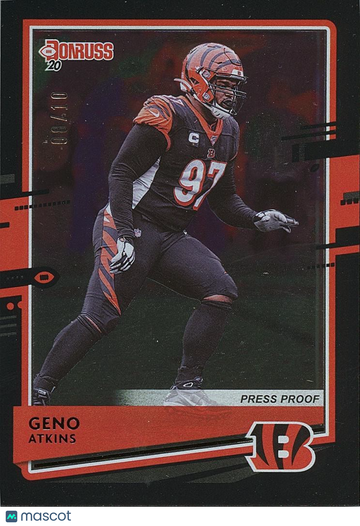 Geno Atkins 2020 Press Proof Cincinnati Bengals