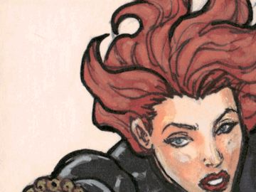 2025 Topps Marvel Comic Book Heroes 1975 Black Widow Roberto Ariel Mamani Sketch
