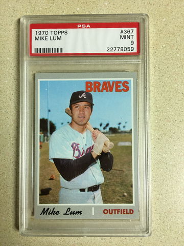 1970 Topps #367 Mike Lum PSA 9 MINT BRAVES 