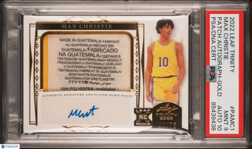 2023 Leaf Trinity Max Christie #PA-MC1 Patch PSA 9 Leaf Auto 10