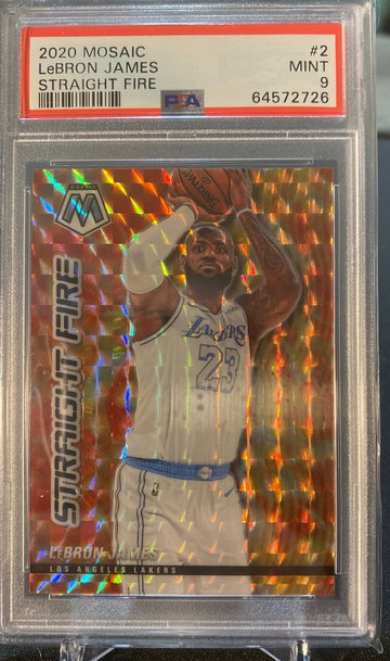 2020 mosaic lebron James straight fire PSA 9🔥🔥🔥