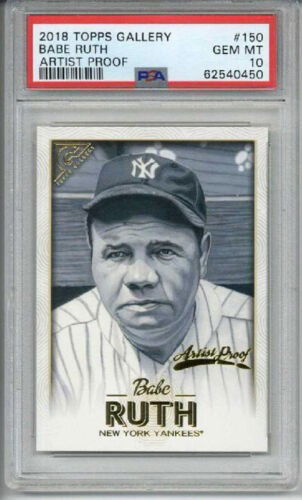2018 TOPPS GALLERY ARTIST PROOF #150 BABE RUTH YANKEES PSA 10 SP LOW POP RARE