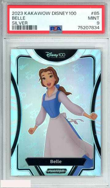 2023 KAKAWOW DISNEY100 WONDROUS CHARACTER BELLE #85 SILVER HOLO PSA 9 MINT