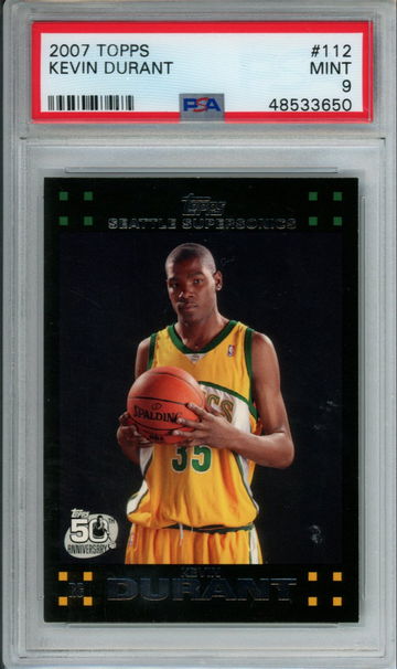 KEVIN DURANT 2007 Topps Black #112 PSA 9 MINT Rookie