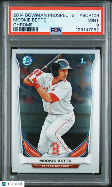 2014 Bowman Prospects Mookie Betts #BCP109 Chrome PSA 9