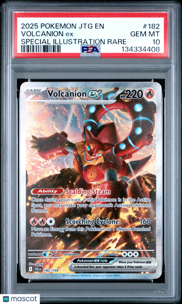 2025 Pokemon JTG EN-Journey Together Volcanion EX PSA 10 #182