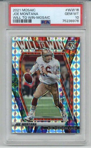 2021 PANINI MOSAIC WILL TO WIN MOSAIC #WW16 JOE MONTANA CARD 49ERS PSA 10