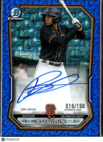 Bo Davidson 2024 Bowman Chrome Auto Blue Mojo Refractor /150 San Francisco Giants