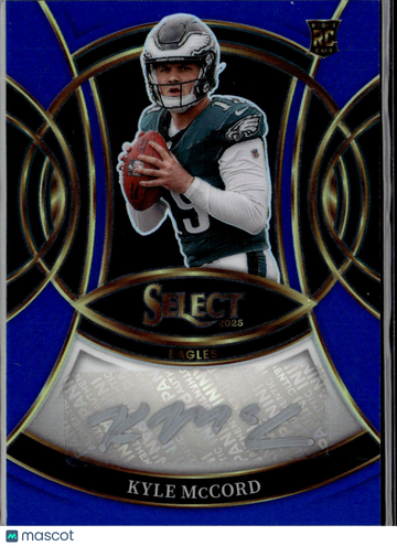 Kyle McCord 2026 Panini Select Prizm RC Auto Blue /149 Philadelphia Eagles