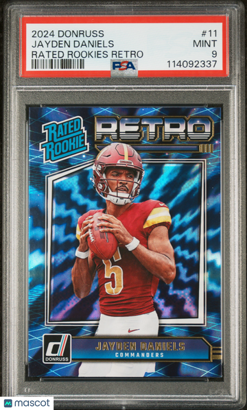 2024 Panini Donruss Rated Rookies Retro Jayden Daniels #11 PSA 9