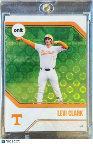 2026 ONIT Tennessee Volunteers Baseball Levi Clark Green Circles #B-27 1/5