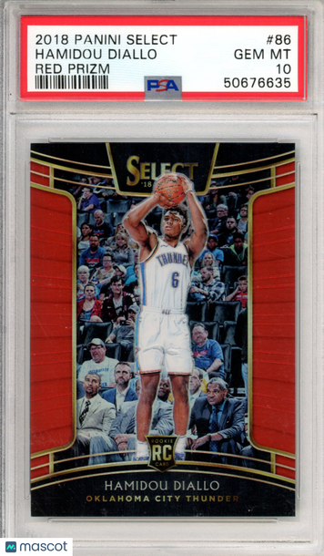2018 Panini Select Hamidou Diallo #86 Red Prizm /199 Rookie PSA 10
