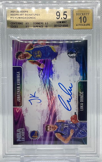 2021-22 Panini NBA Hoops JONATHAN KUMINGA RC LUKA DONCIC Dual Art Signatures SSP BGS 9.5 /10 True Gem Plus