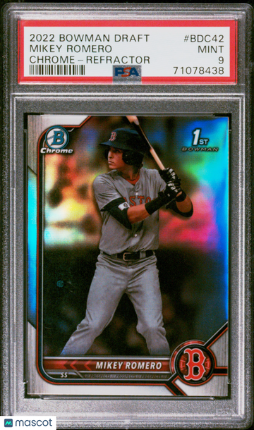 2022 Bowman Draft Mikey Romero #BDC42 Chrome Refractor PSA 9