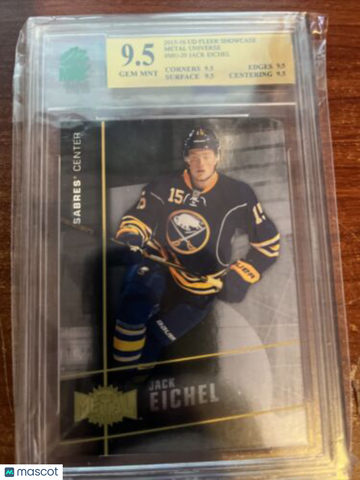 2015-16 Upper Deck Fleer Showcase Jack Eichel Rookie MNT 9.5