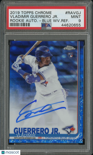 2019 Topps Chrome Rookie Autographs Vladimir Guerrero JR. #RA-VGJ Blue Wave Refractor PSA 9