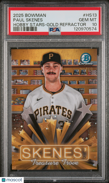2025 Bowman Paul Skenes #HS13 Gold Refractor /50 PSA 10