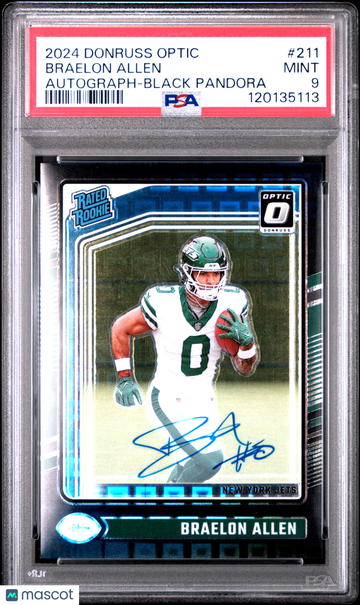 2024 Panini Donruss Optic Braelon Allen #211 Black Pandora /25 Rookie PSA 9